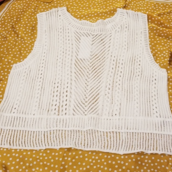 {Anthropologie/Moon River} Knitted Crop Top "L" - Picture 5 of 8